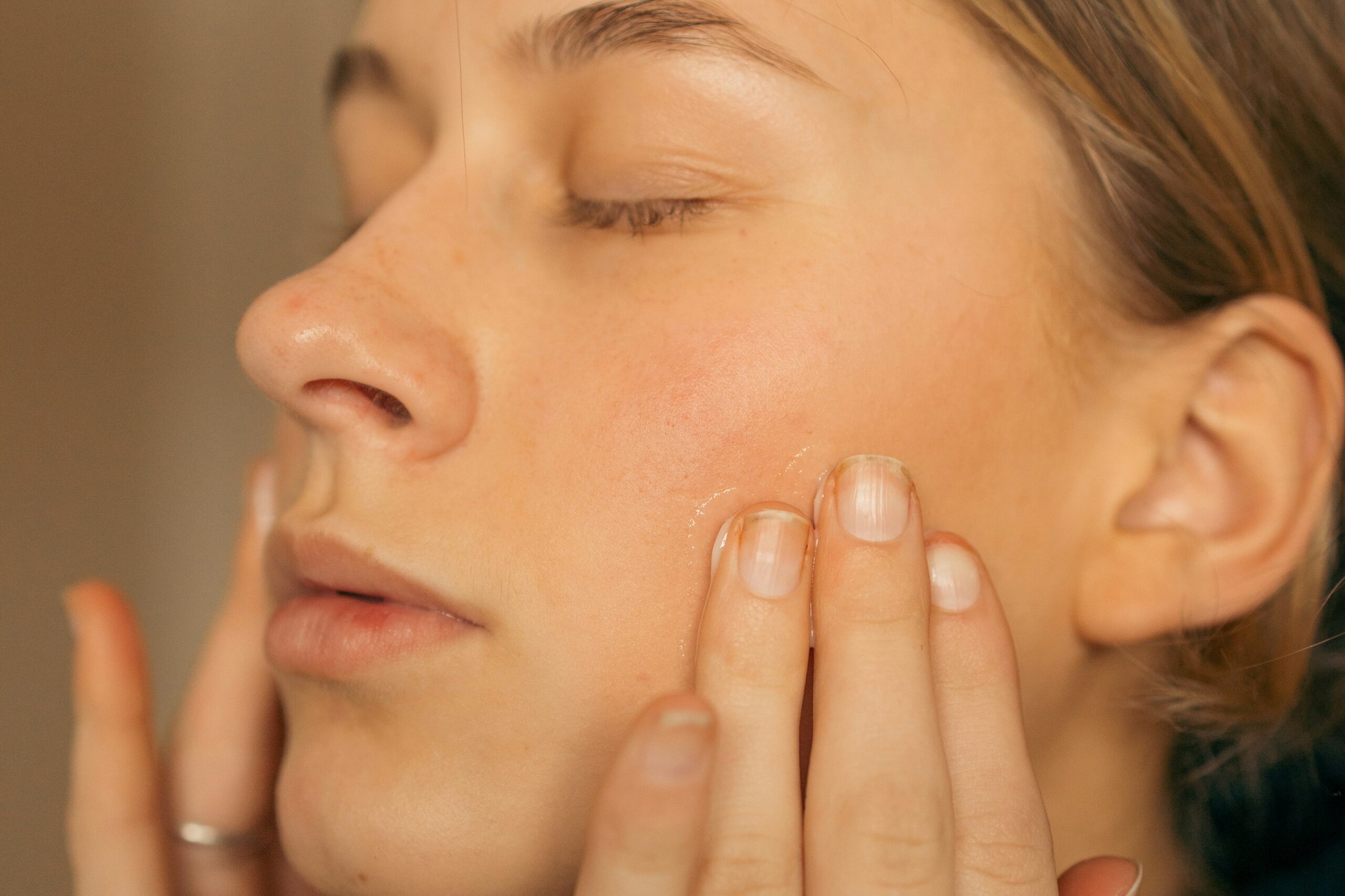 Woman showing her skin