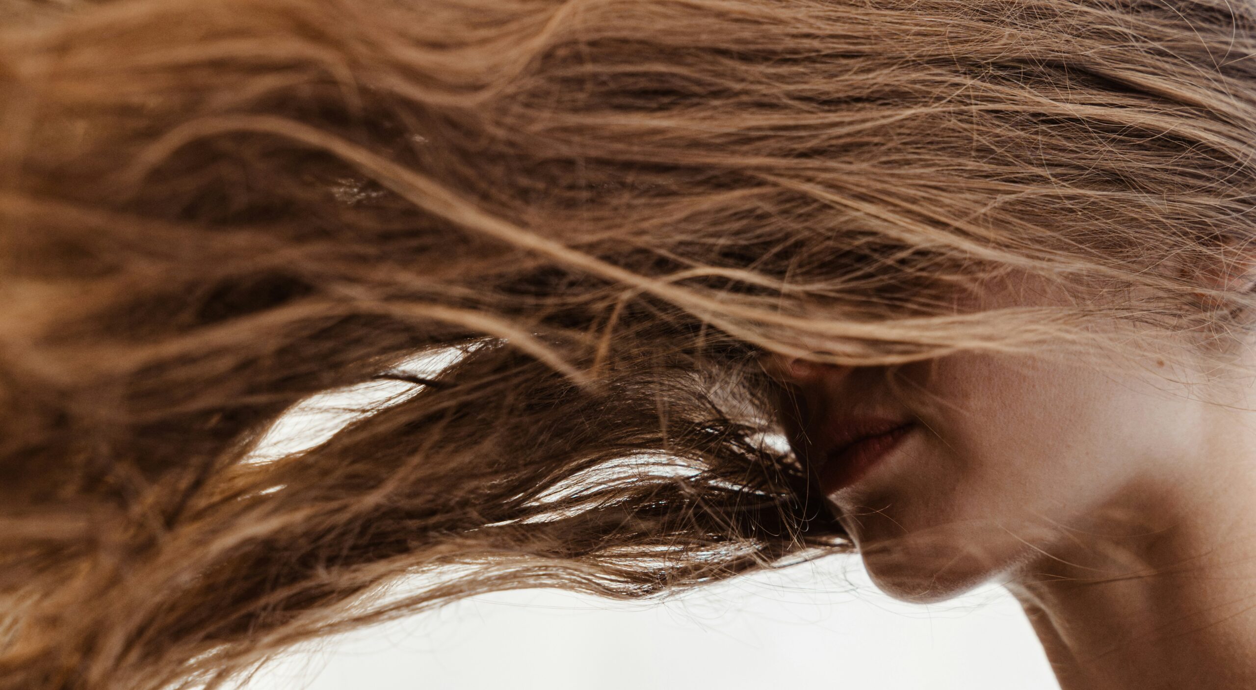 Woman with damage hair