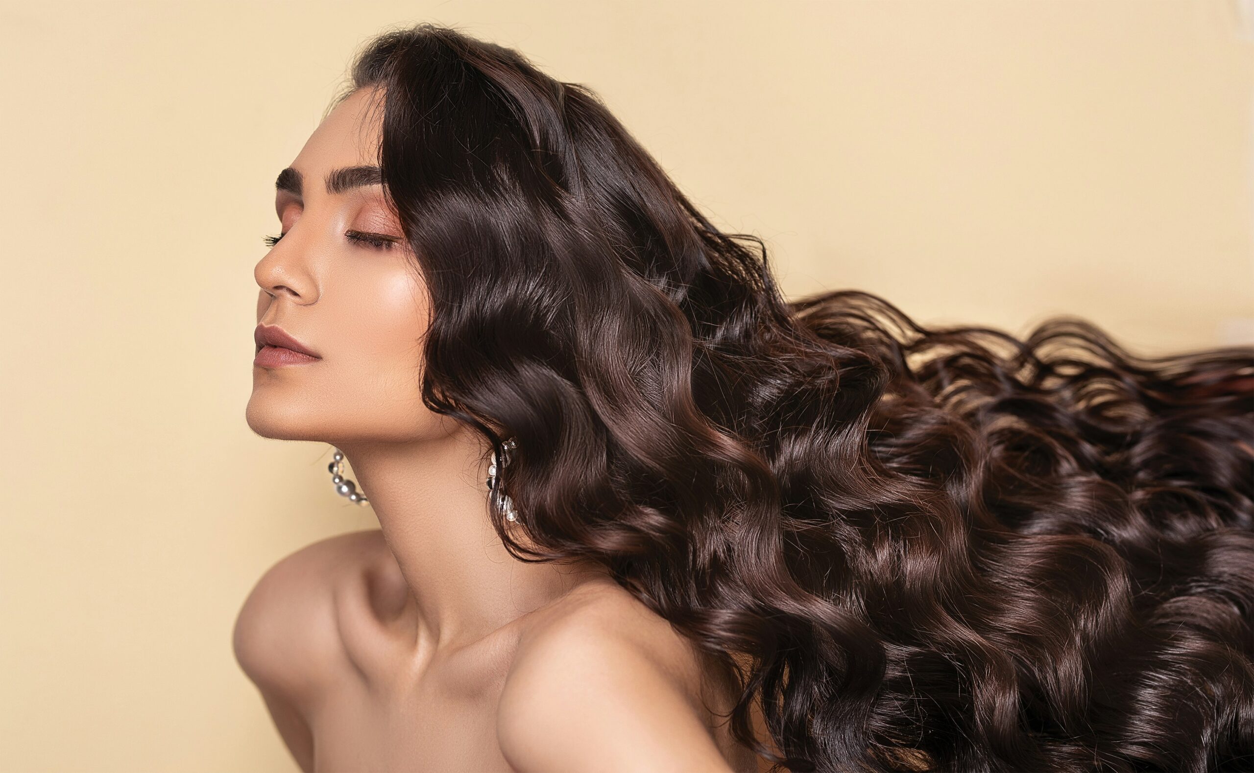 Woman showing healthy hair
