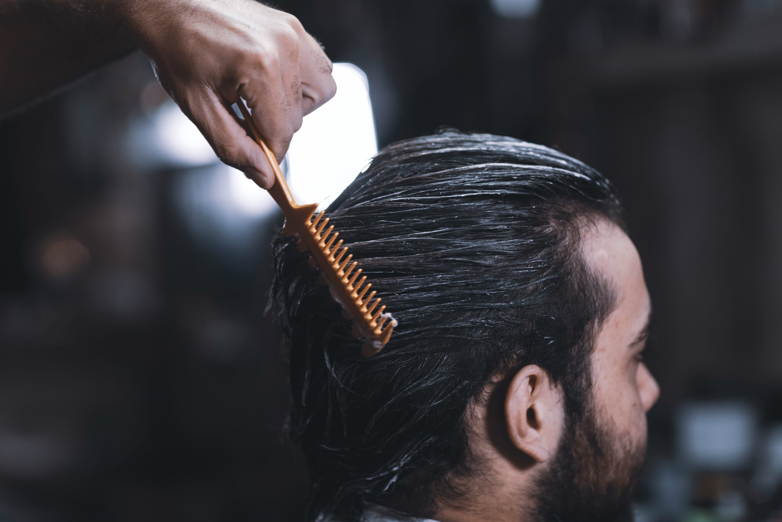 Men on a hair salon